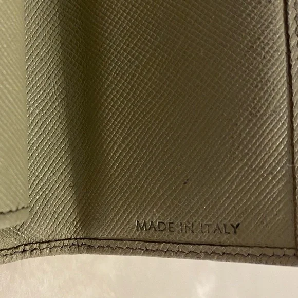 Prada Saffiano Leather Trifold Wallet - Sage - Picture 8 of 16